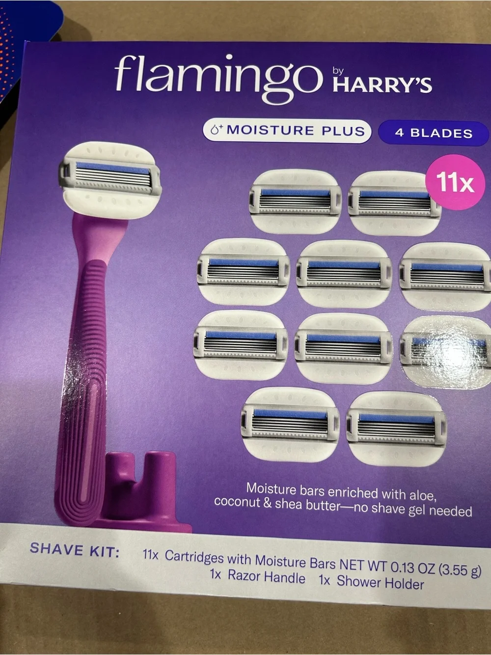 flamingo by HARRY'S Purple Moisture Plus 4-Blade Women's Razor Kit